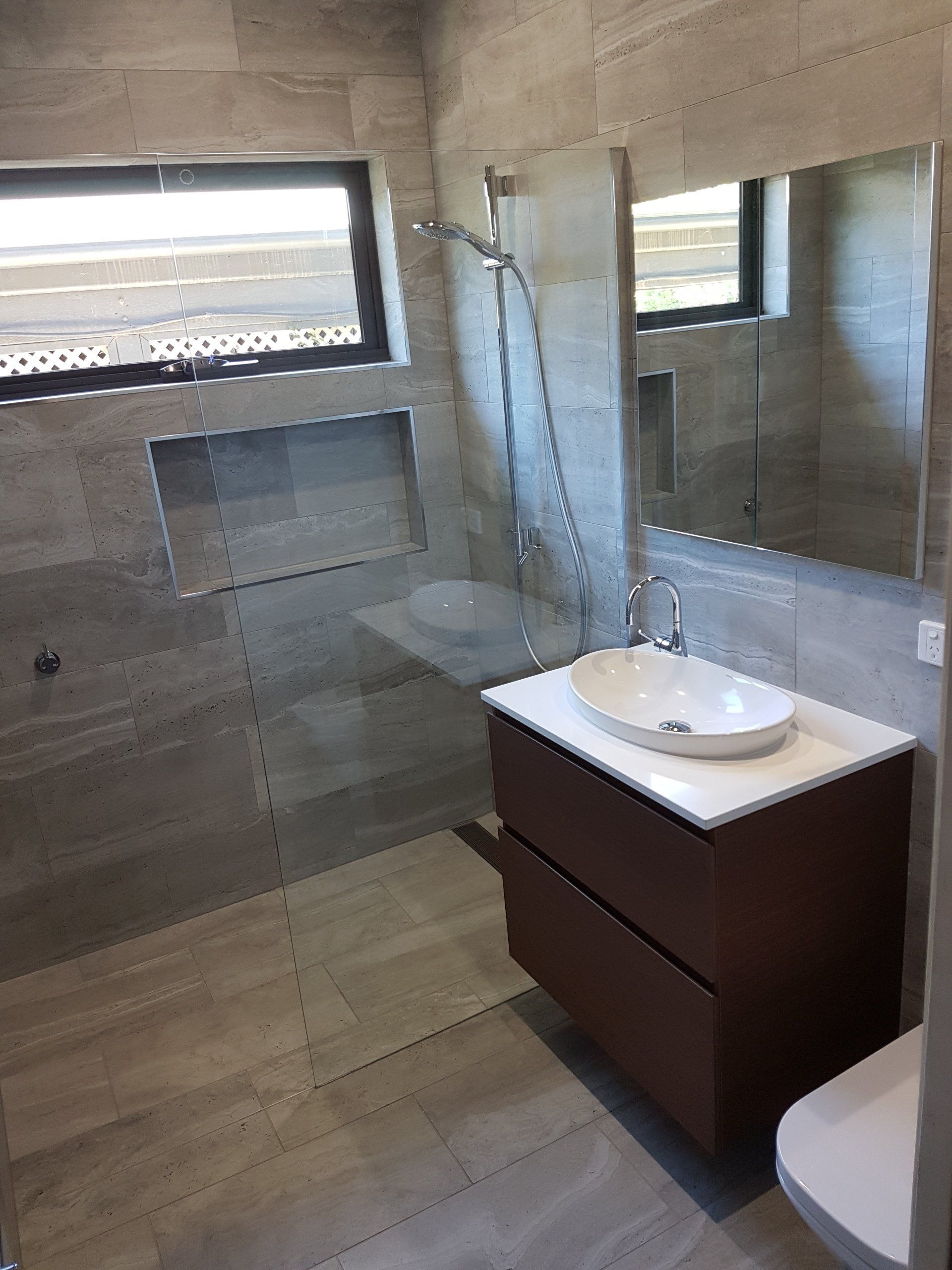 Bathroom bench and sink