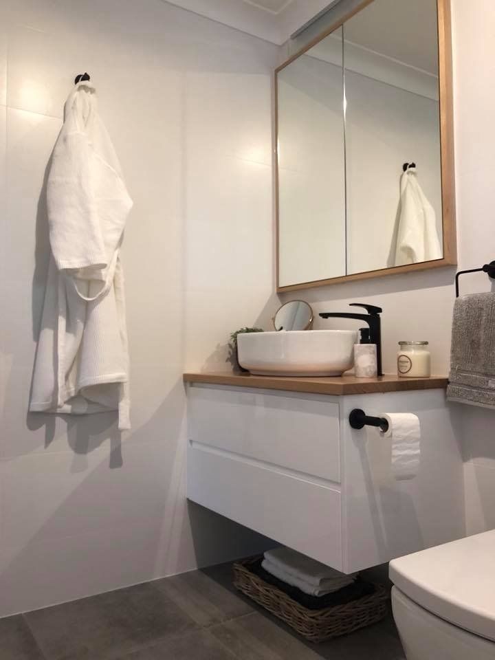 Inside shower with black detail