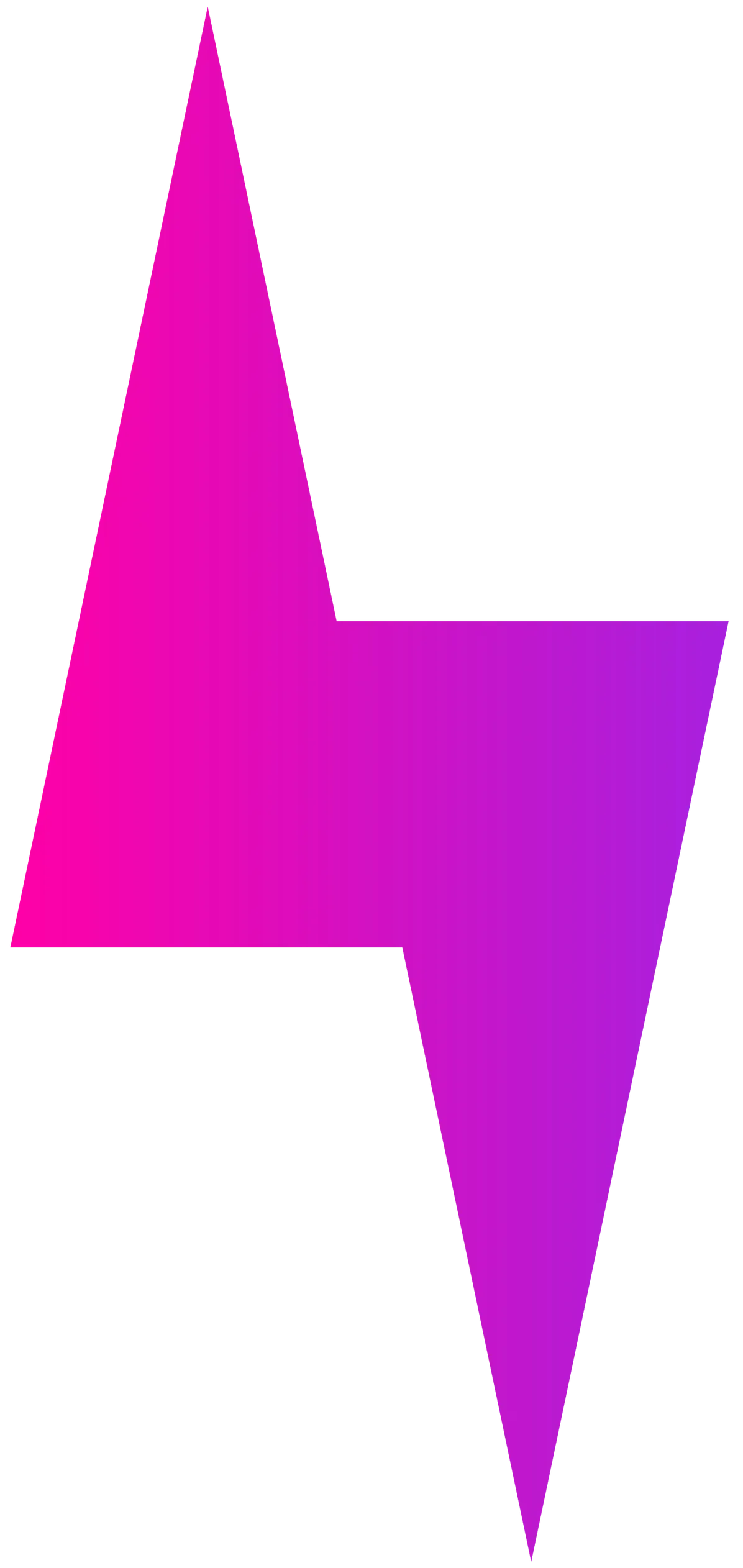 Magenta lightning bolt icon on a white background