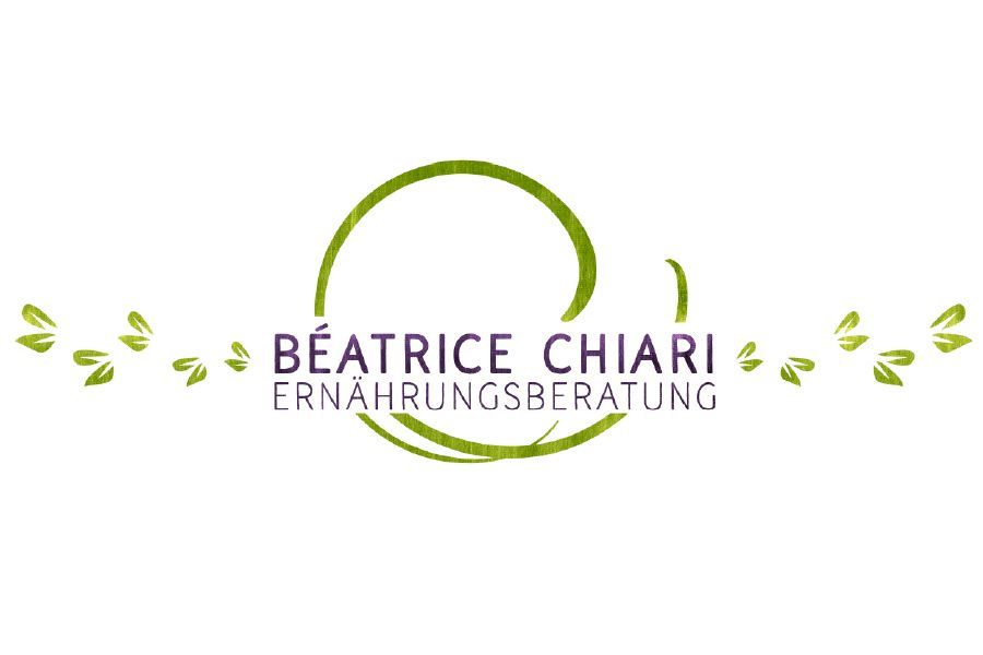 Ein grün-violettes Logo einer Ernährungsberaterin