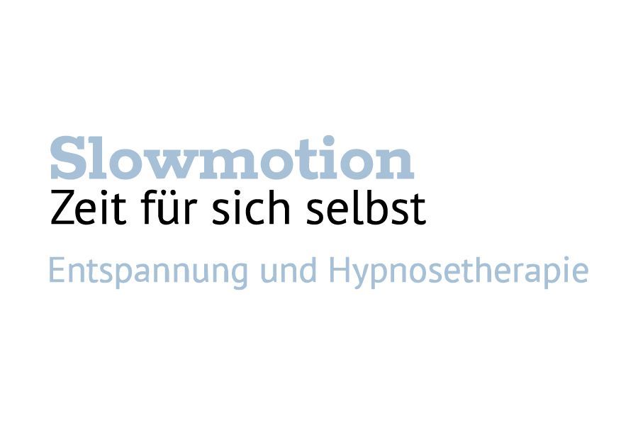 Ein Logo eines Hypnosetherapeuten in blau und schwarz