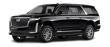 A black cadillac escalade is shown on a white background.