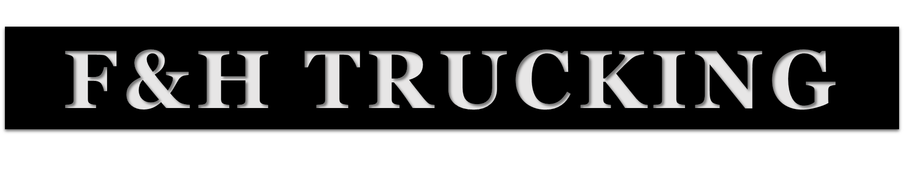 A black and white logo for f & h trucking