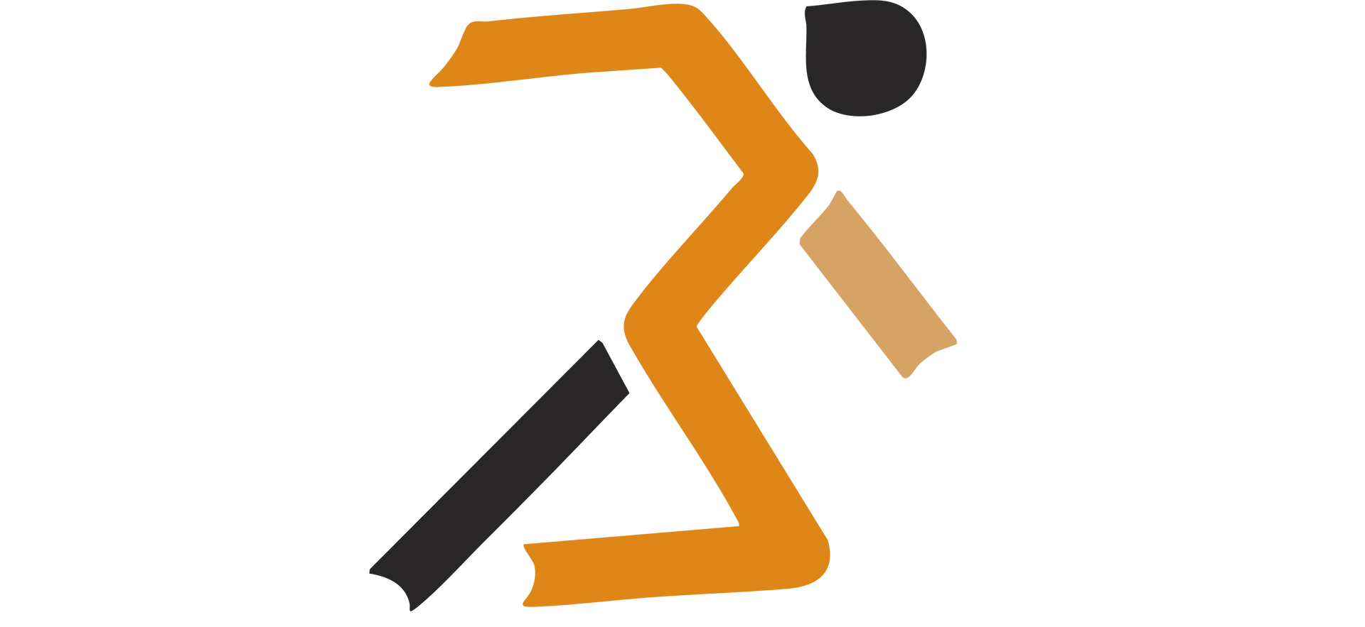 A drawing of a person running.
