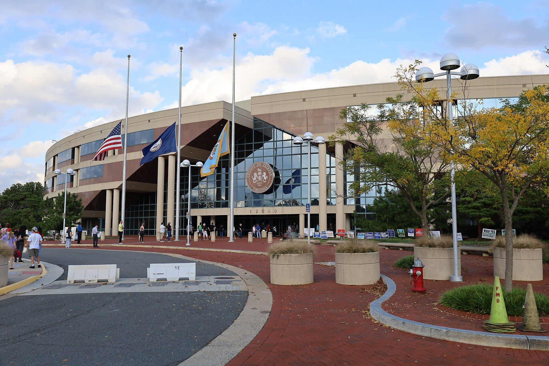 Exterior of Fairfax County Government Center in Fairfax VA near popular Northern Virginia rental neighborhoods