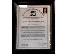 Certificate of Completion - Beauty Salon in Mountain View, CA