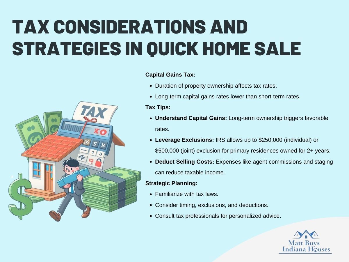 Tax Considerations and Strategies FOR A QUICK HOME SALE