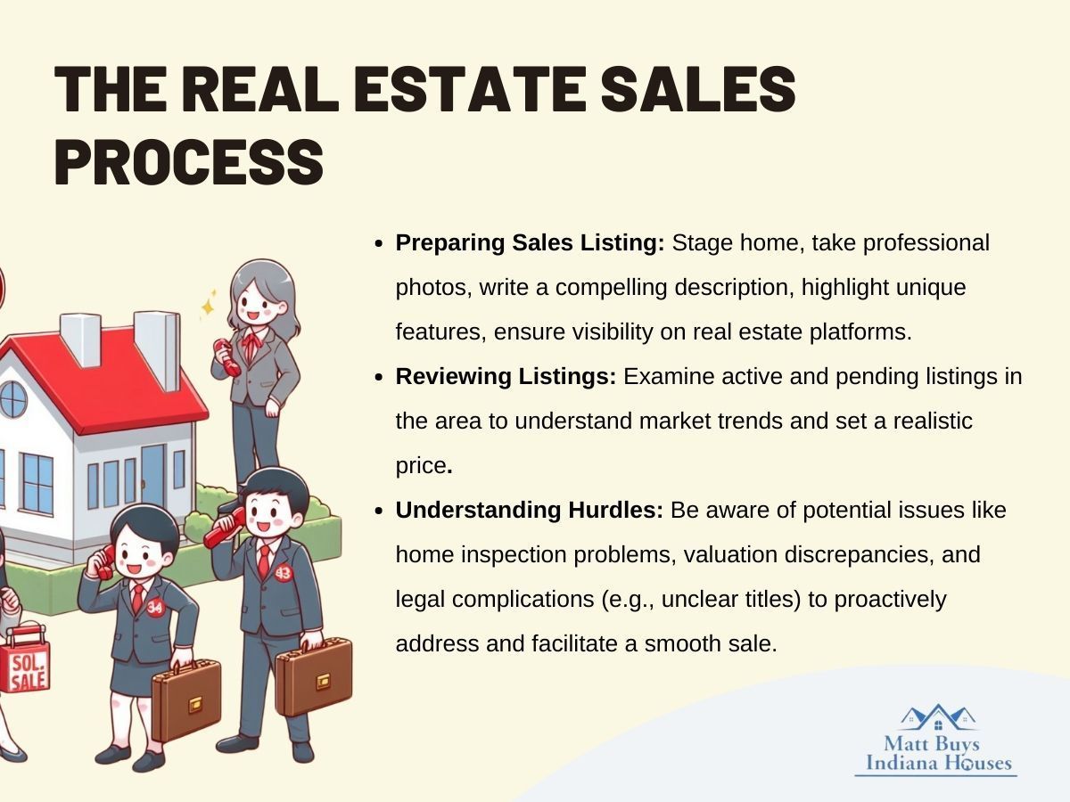 infographic illustration on the real estate sales process