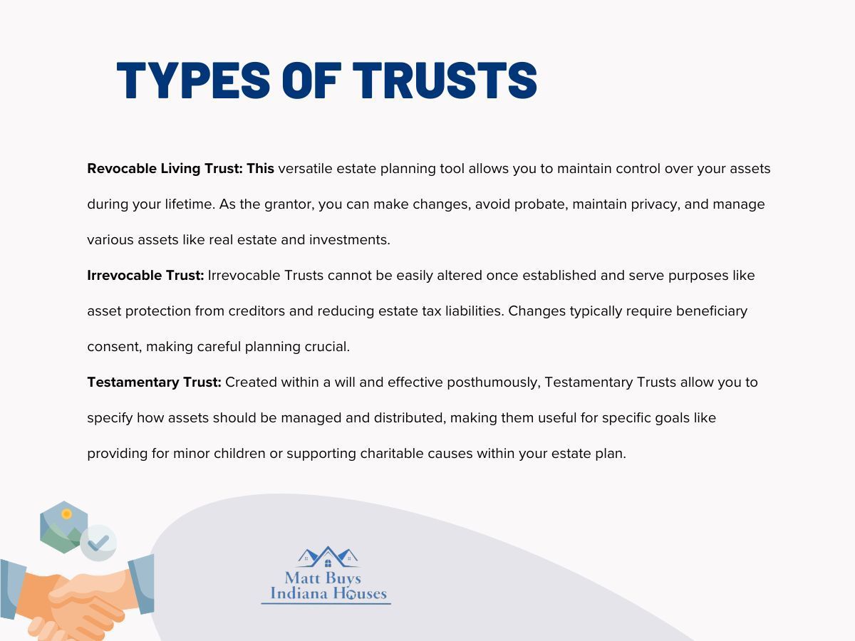 infographic illustration on types of trusts