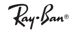 Ray-Ban logo in black script on a white background.