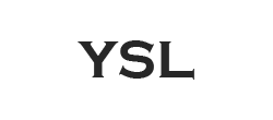 YSL logo in dark gray on a white background.