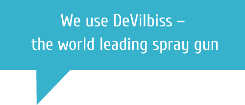 We use DeVilbiss speech bubble