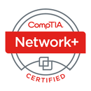 Comptia network + certified logo on a white background