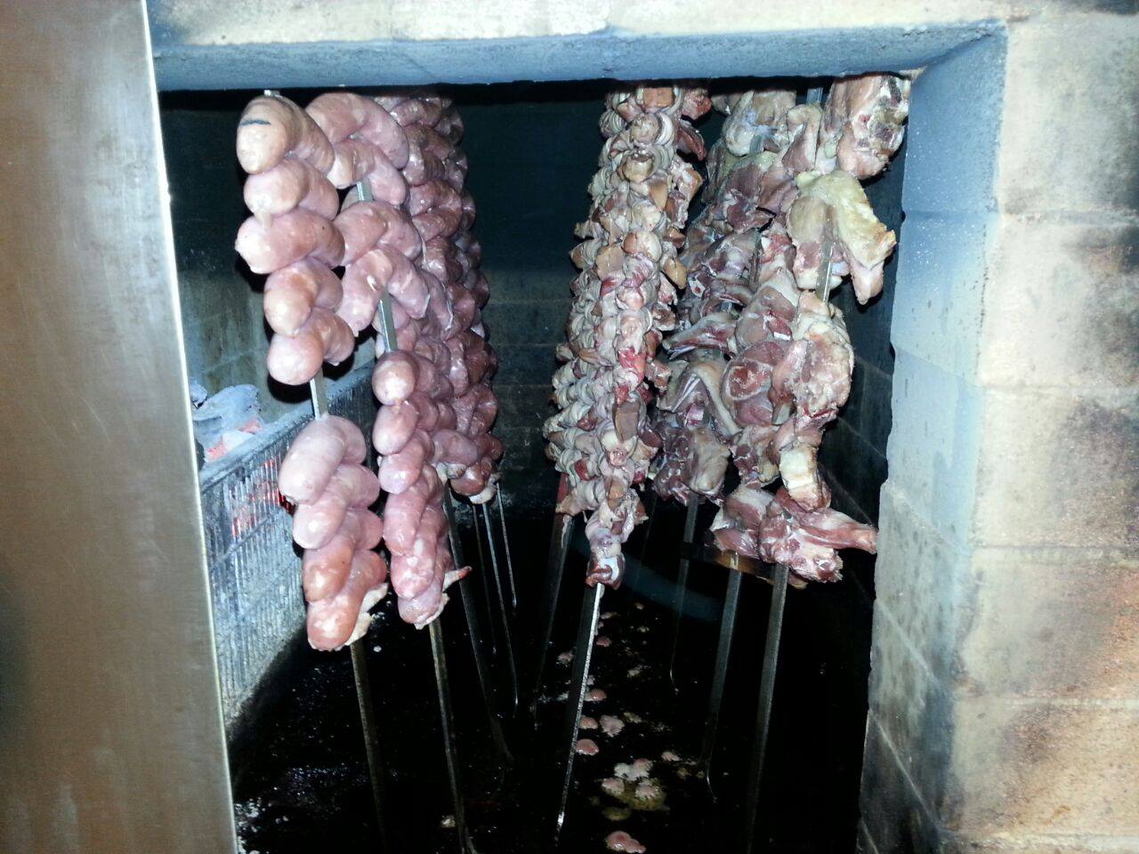 skewers cooked over the stove