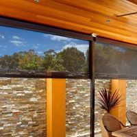 Black blinds, blue sky background — Screens & Blinds in Thabeban, QLD