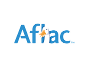 Aflac logo with a duck head replacing the 