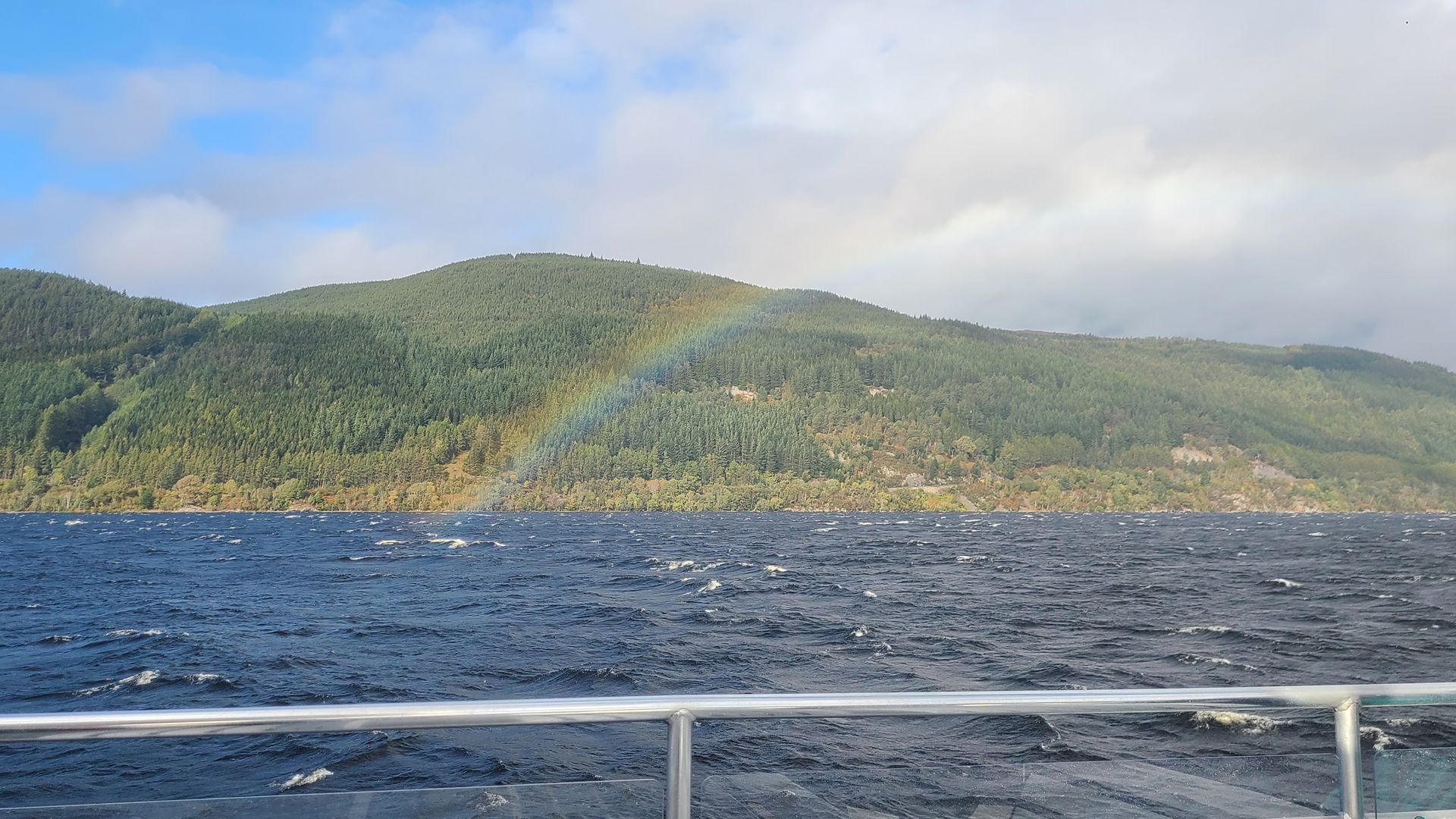 A beautiful rainbow on Loch Ness, Scotland