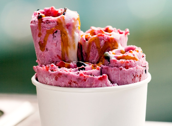 rolled ice cream with caramel