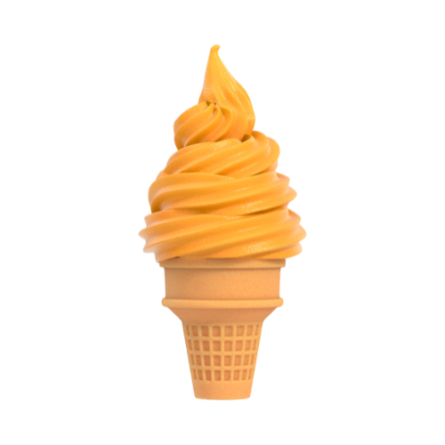 soft serve ice cream in a cone orange