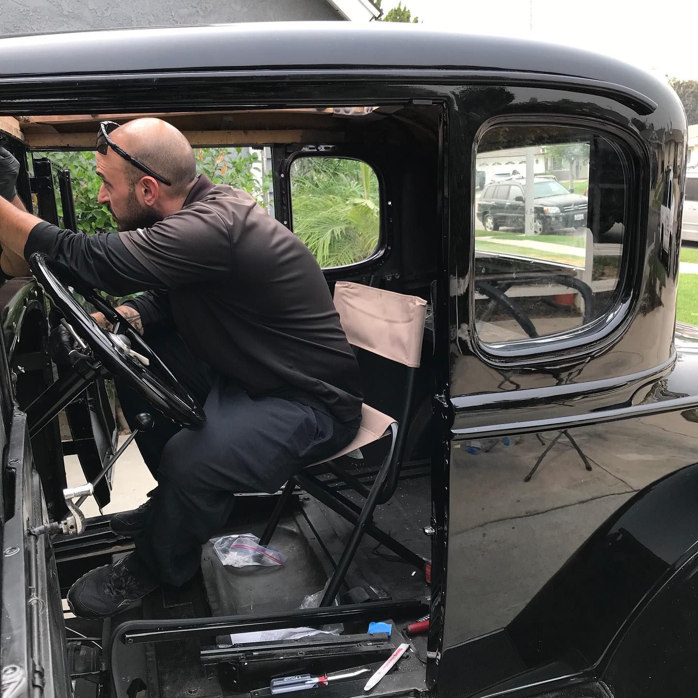 Fixing the Vintage Car Window - Redlands, CA - Alpha Auto Glass
