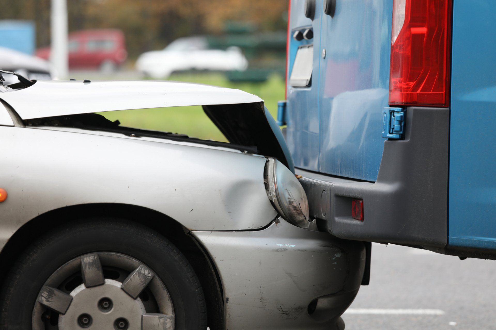 Damaged Automobile On Road — Reno, NV — Frank W. Thompson Attorney at Law