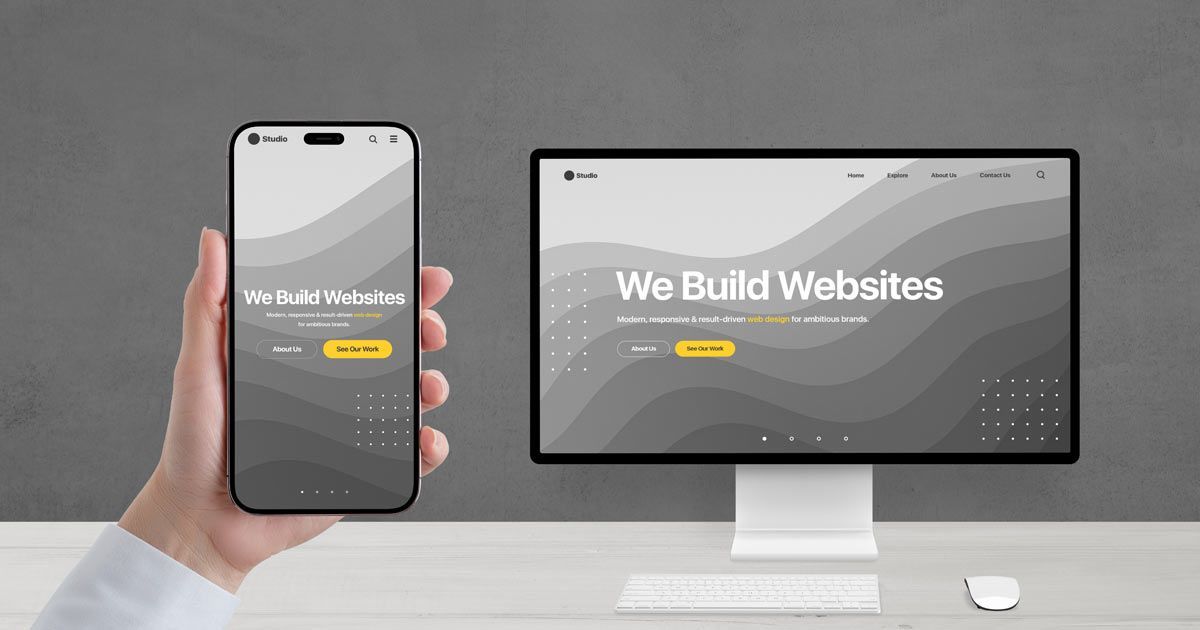 Mobile‑Friendly Web Design: Website displayed on desktop, tablet, and smartphone screens.