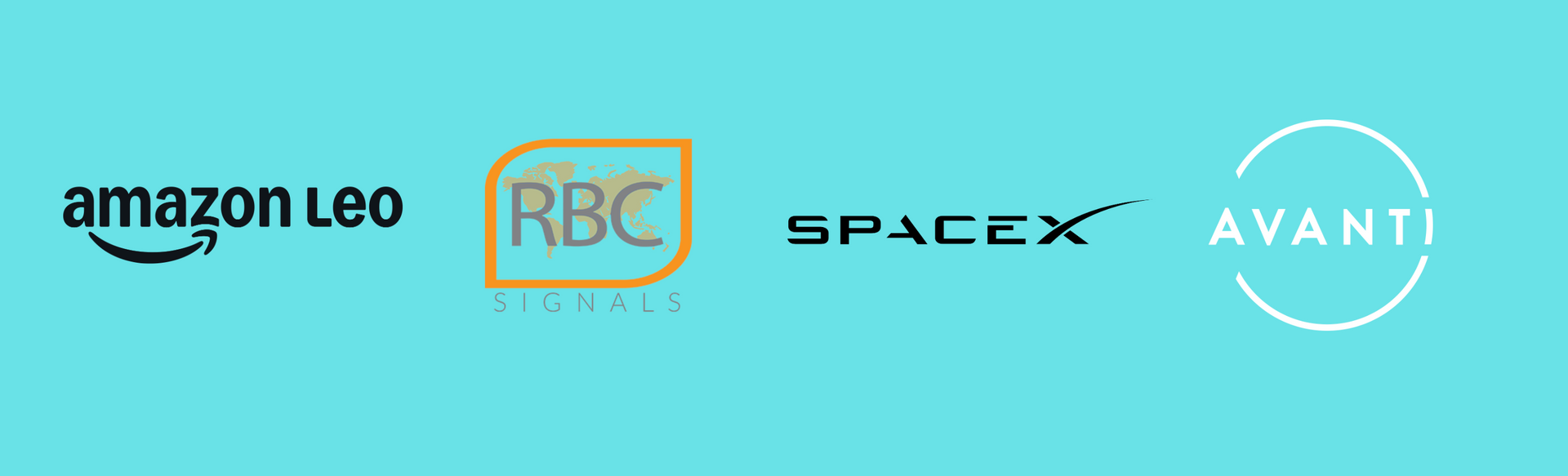 Blue image with logos including Avanti, SpaceX, RBC and Amazon LEO