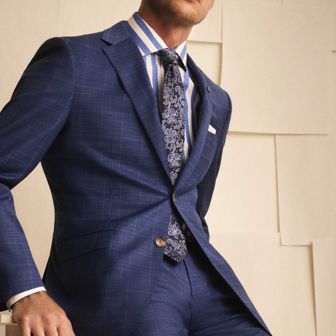 Business Man Wearing a Blue Coat — Bonanno's Menswear in Fairy Meadow, NSW