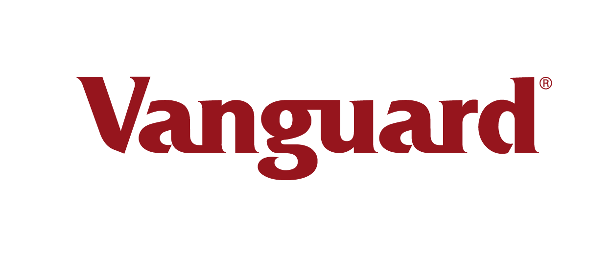 The Vanguard logo, featuring the company name in red, serif font on a white background.