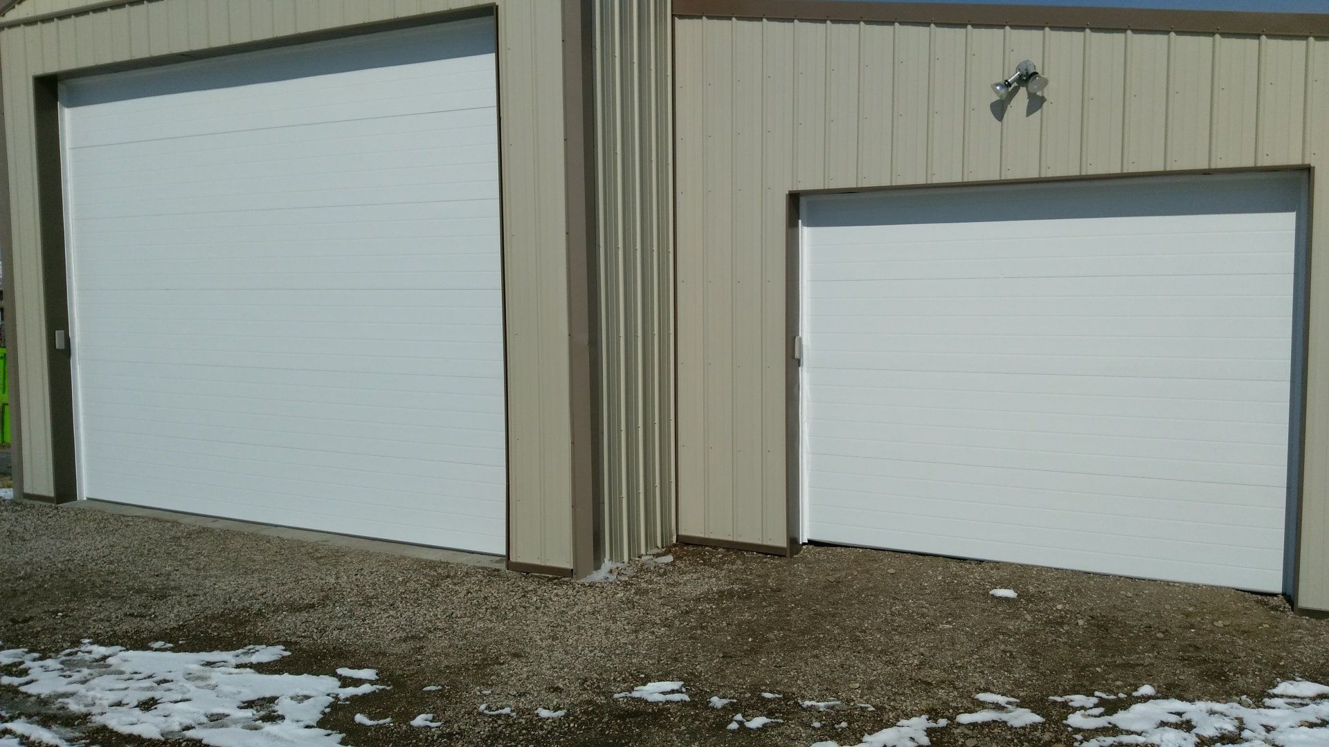 Detached Garage Steel White Garage Door