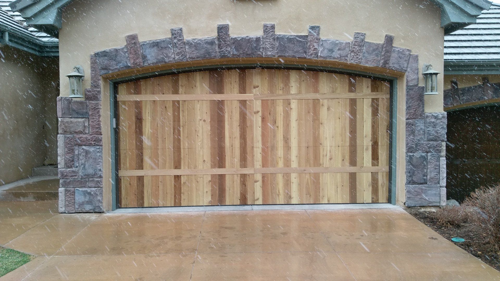Custom Garage Door Wood Finish