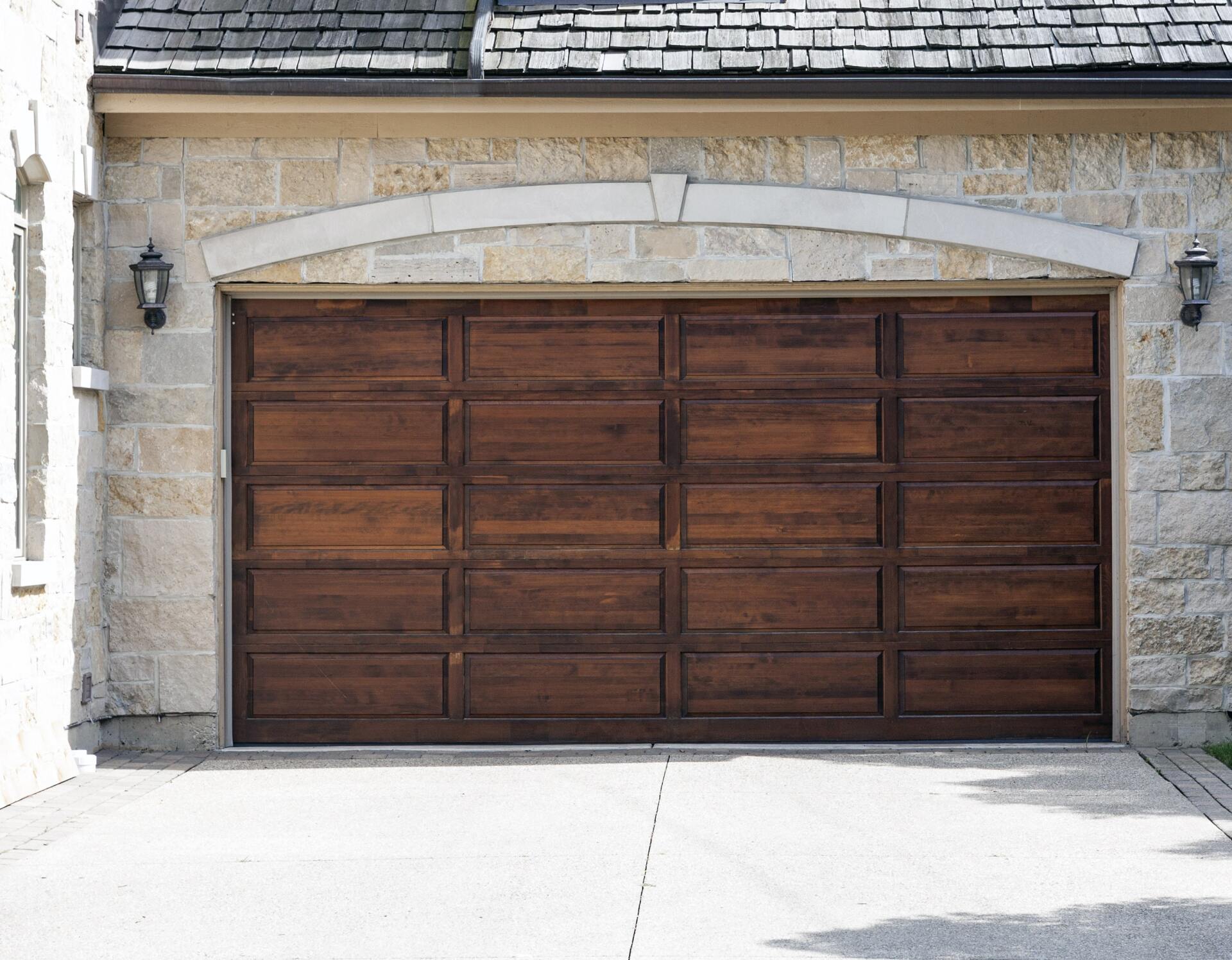 custom wood finish steel garage doors colorado springs