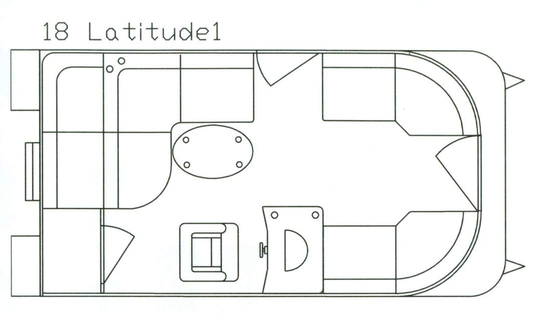 Floor plan of a recreational vehicle labeled 