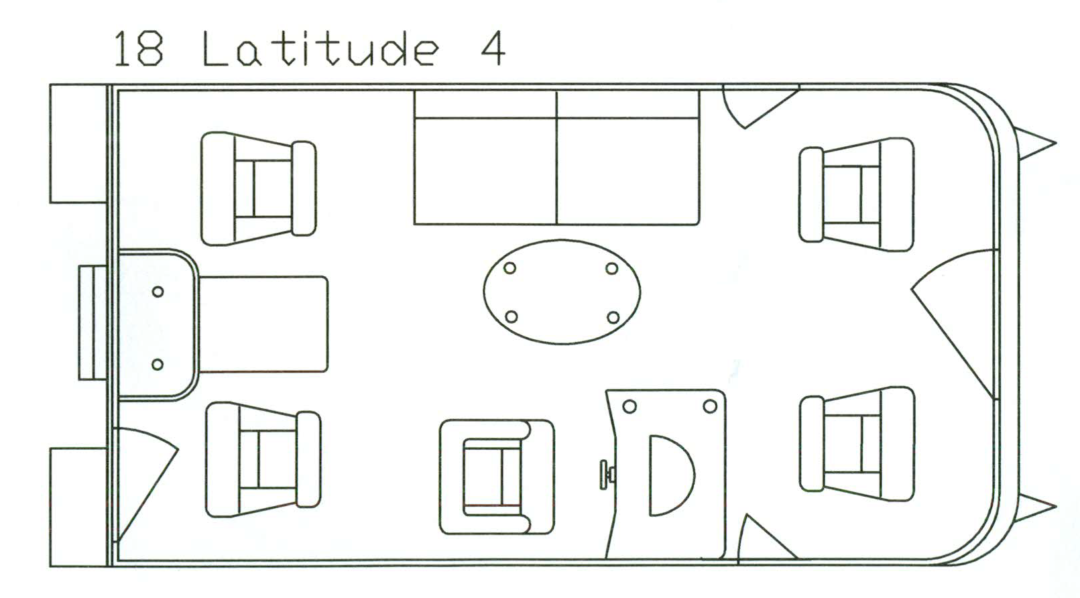 Overhead view of a private jet interior with seating for passengers, a table, and a lavatory.