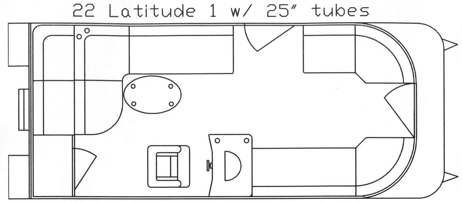 Top-down diagram of a boat interior layout, labeled 