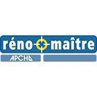 Un logo bleu et blanc pour une entreprise appelée reno maitre.