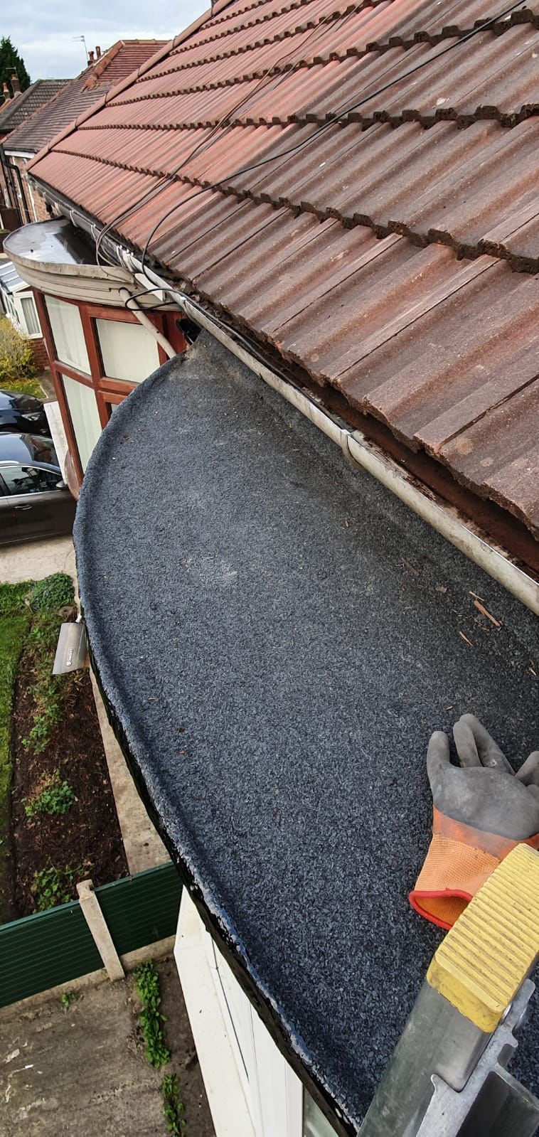A picture of a bay roof replacement carried out by Roofers Manchester