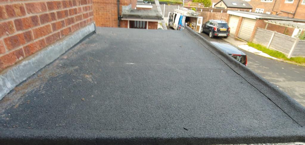 A picture of one a new felt roof replaced by roofers Manchester
