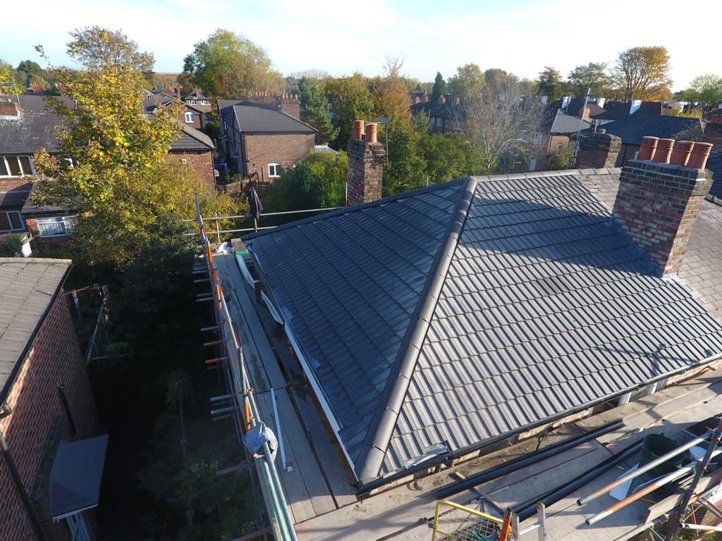 Picture of a new roof carried out by roofers Manchester