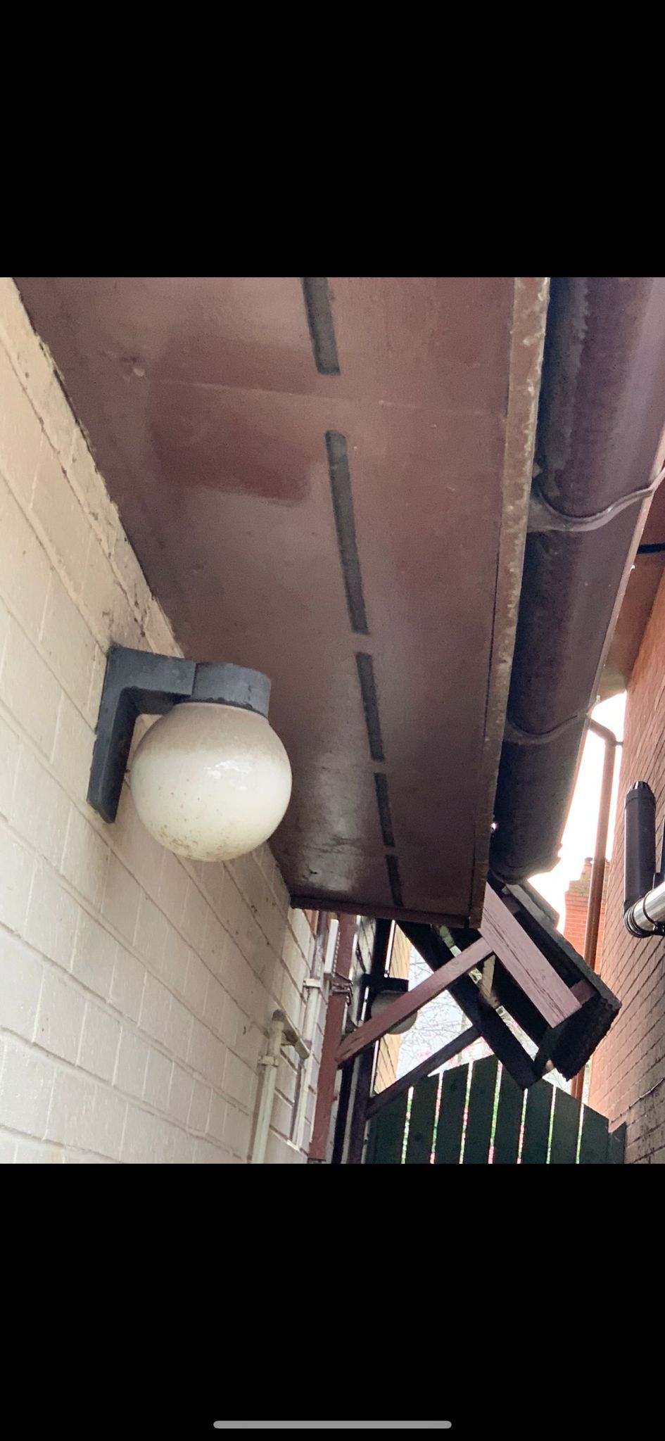 A picture of a vented soffit