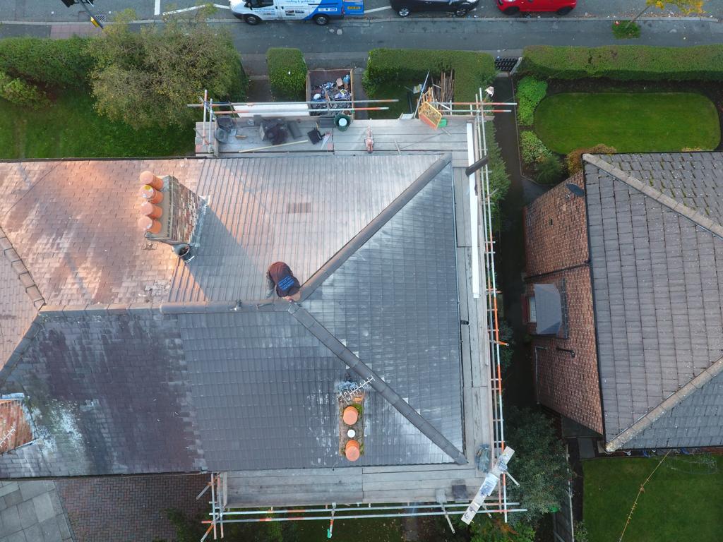 A picture of a roof replacement carried out by Roofers Manchester