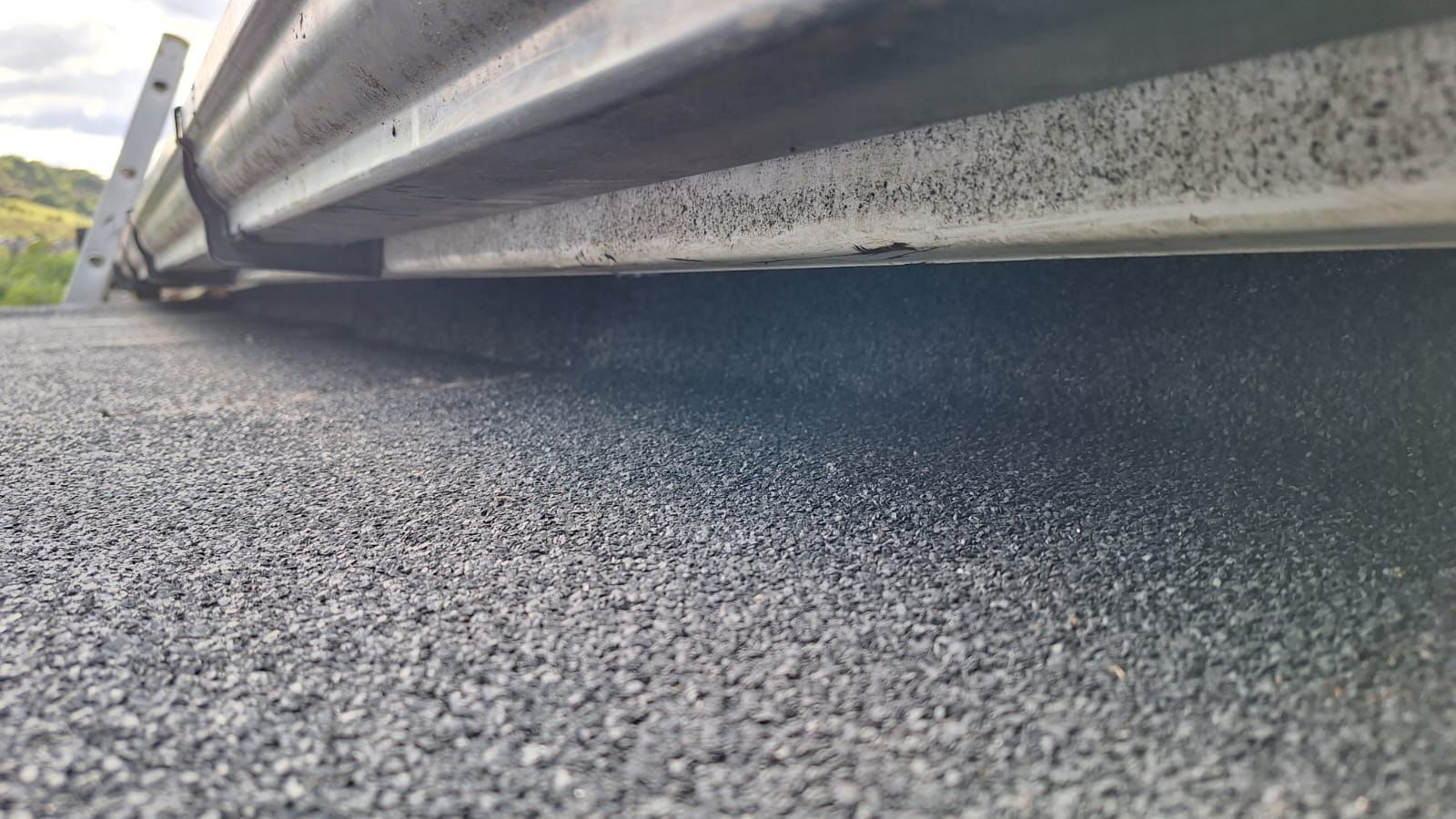 A close up of a gray asphalt roof 