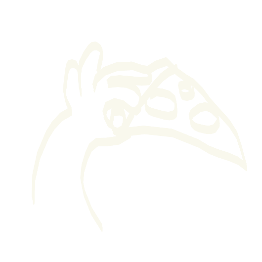 A drawing of a slice of pizza on a white background.