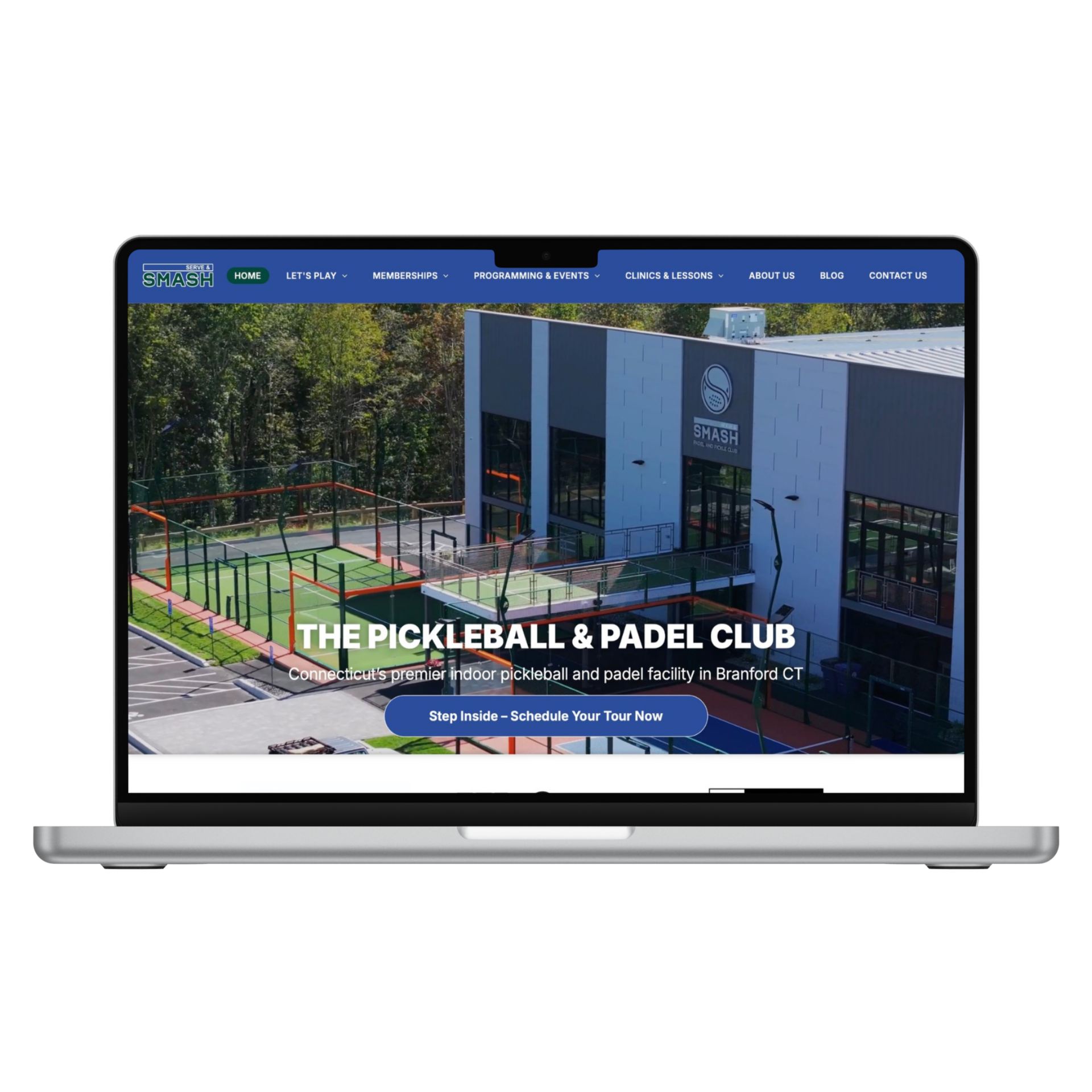 A laptop screen showing the homepage of