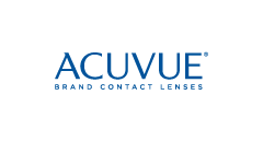 The acuvue brand contact lenses logo is on a white background.