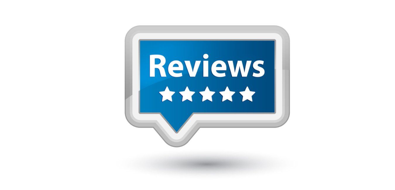 Review sign with five stars