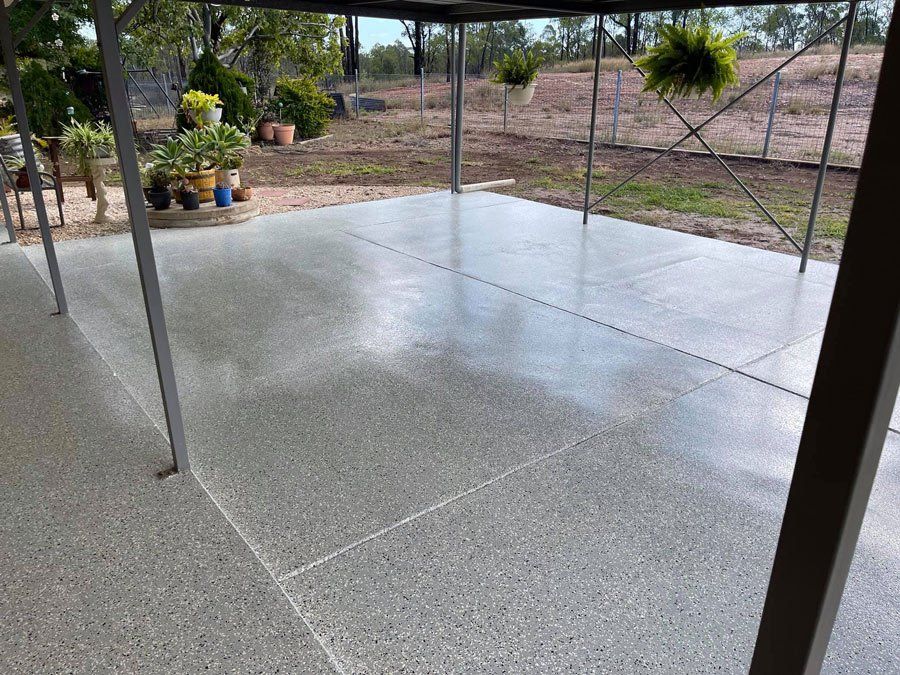 Driveway With Aluminum Posts — Epoxy Floor Coating in Moranbah, QLD