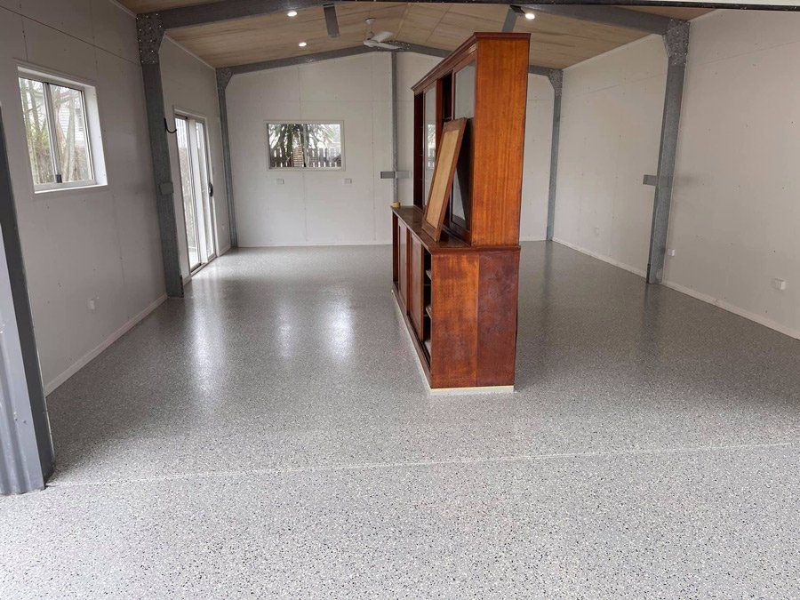 Empty Room With Cabinet — Epoxy Floor Coating in Mackay, QLD