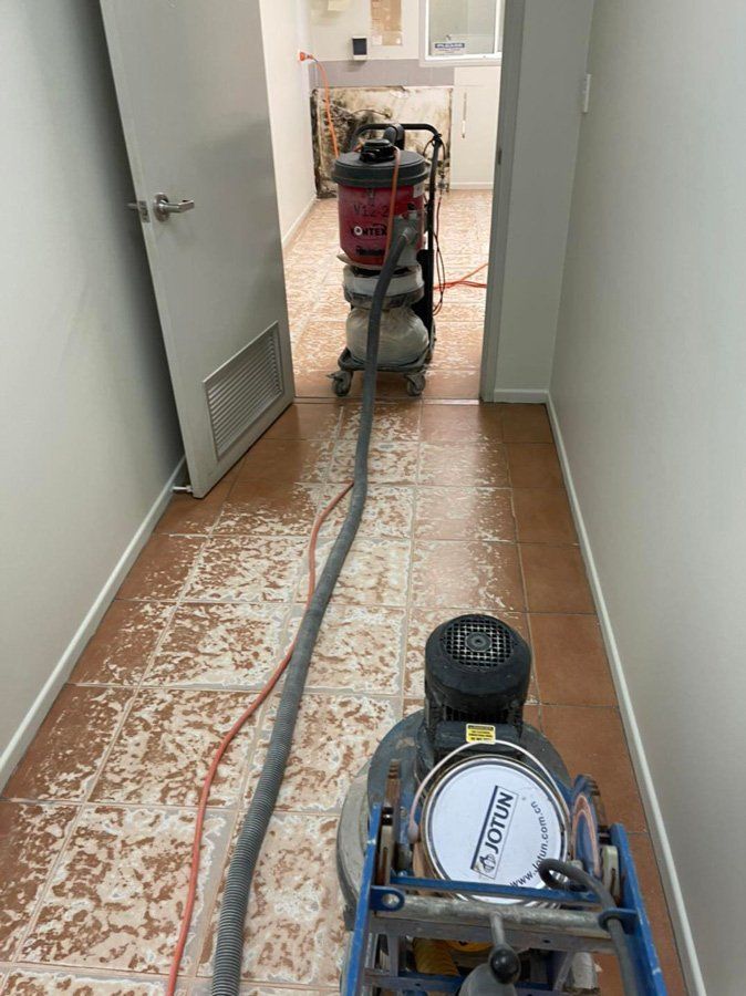 Floor Polishing In Process — Epoxy Floor Coating in Mackay, QLD