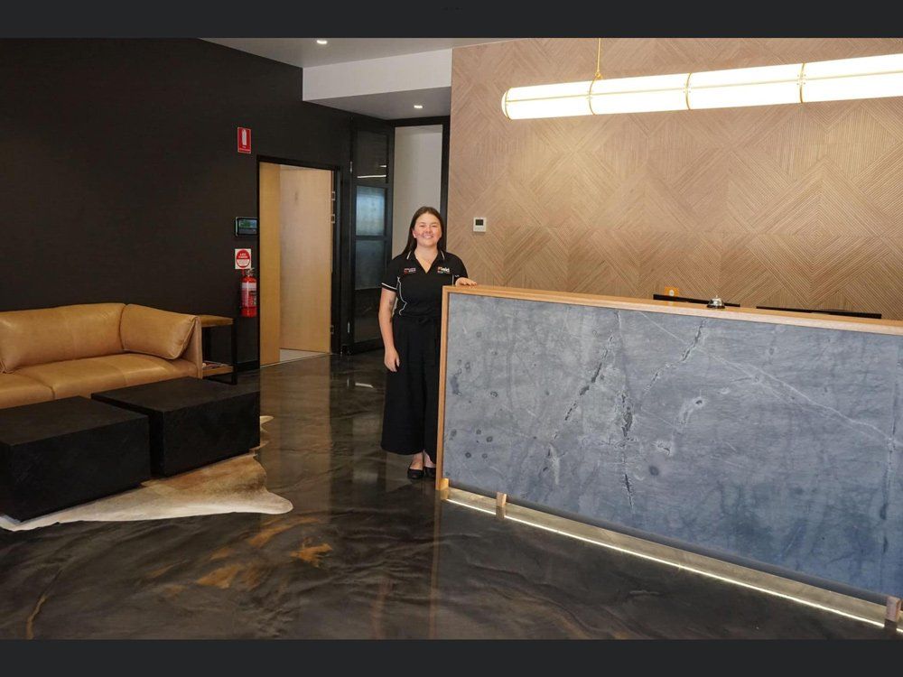 Lounge With Epoxy Metallic Floors — Epoxy Floor Coating in Mackay, QLD
